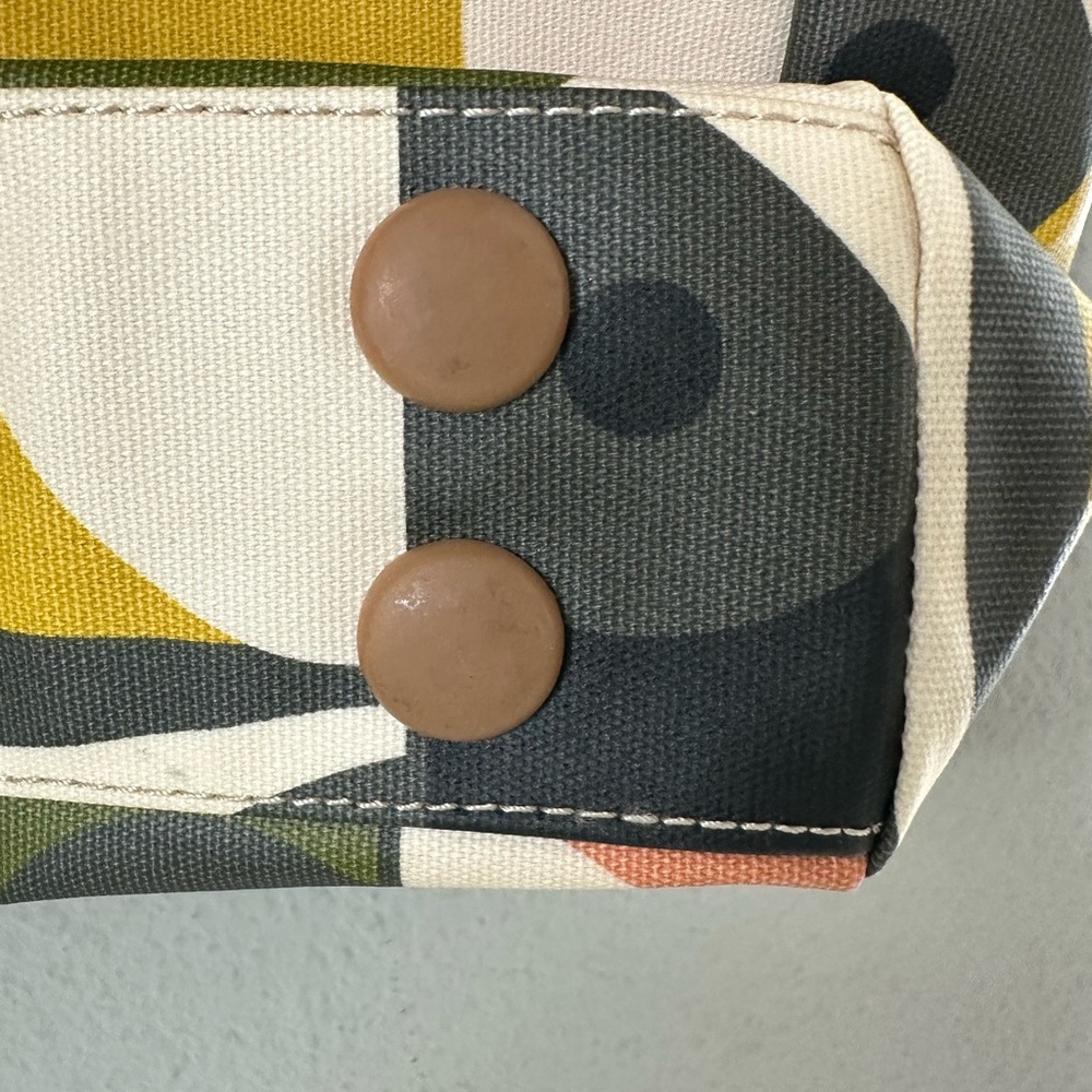 Orla Kiely Multicolor Retro Owl Print Shoulder Bag - Black Handles - Picture 8 of 10